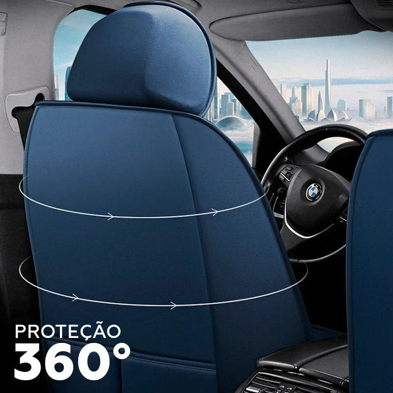 Capa Universal Evotek Completa para Carro em Couro Legítimo com AirBag +3 BRINDES: Tapetes Automotivos
